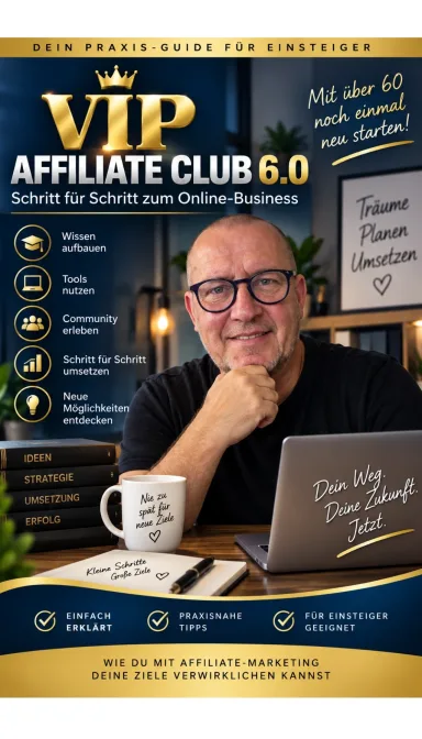Cover von Entdecken Sie die geheimen Strategien für erfolgreiche Affiliates über 60 im exklusiven VIP Club 6.0!
